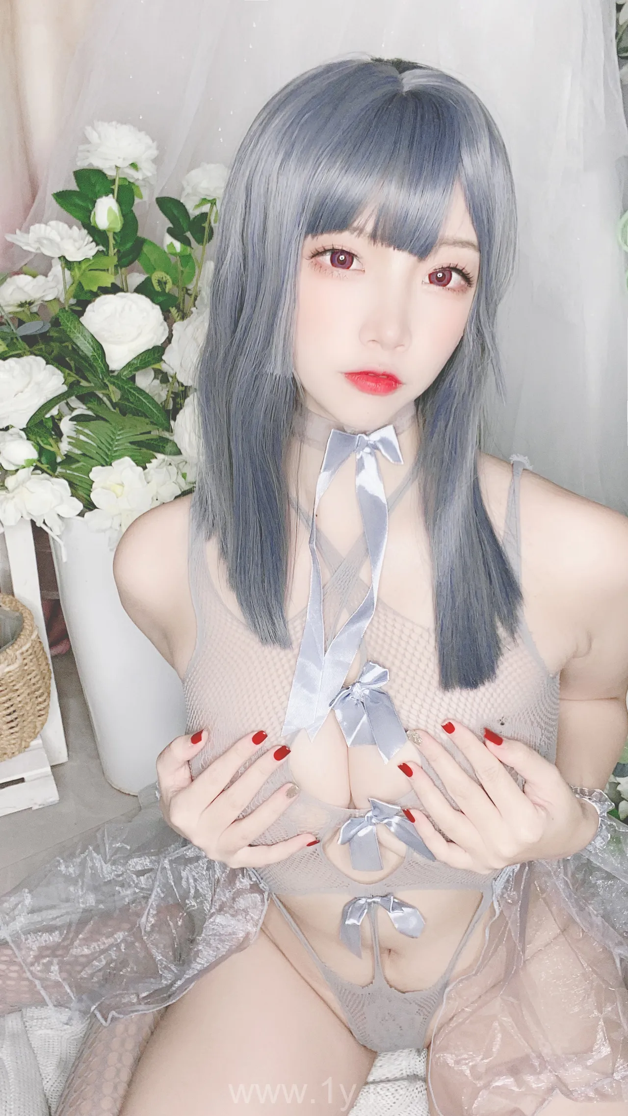 Nisa（二佐） VOL.87 私房自拍蓝色网状比基尼